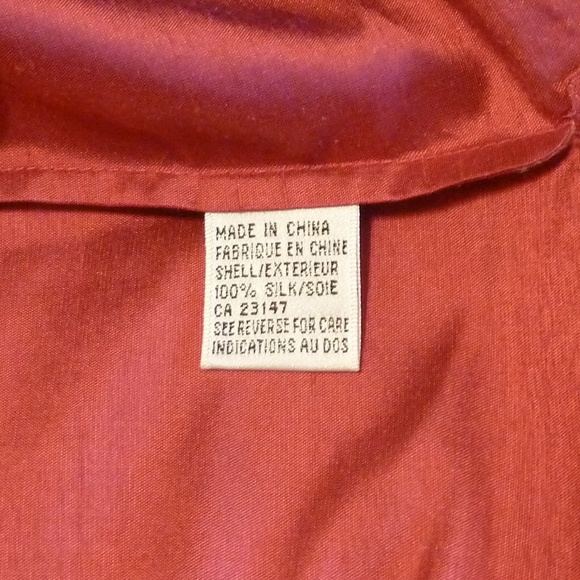 Tunic Blouse Silk EUC Fuchsia - Picture 7 of 8